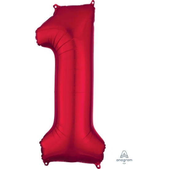 NUM:Red 1 Foil Balloon