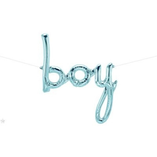 BOY Script- AIR FILLED Letter Banner 42 Inch Foil 
