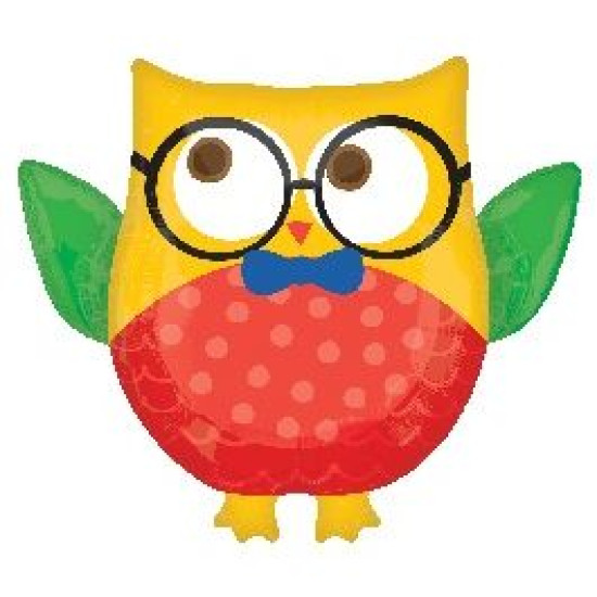 Hip Hip Hooray Grad Owl SuperShape Foil Balloon