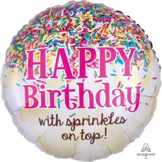 Sprinkles On Top Birthday 18" foil balloon