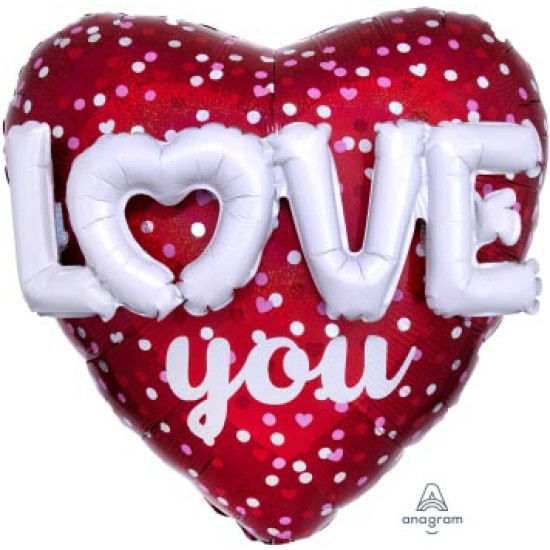 Multi Love Hearts & Dots Super Shape foil