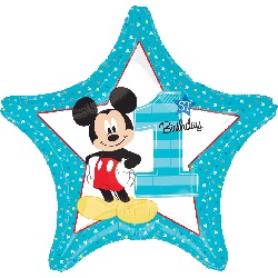 JS:Mickey 1st Birthday Shape foil balloon