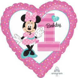 Minnie 1st Birthday Girl foil balloon