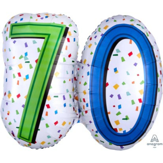 Rainbow Birthday 70 Super shape