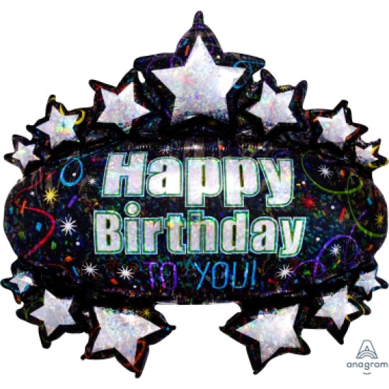 Holo Brilliant BDay Marquee Super Shape Foil