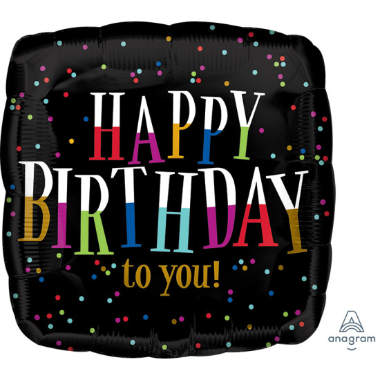 Square Fun Birthday Type 18" foil balloon