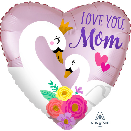 B-Satin Love You Mom Swans