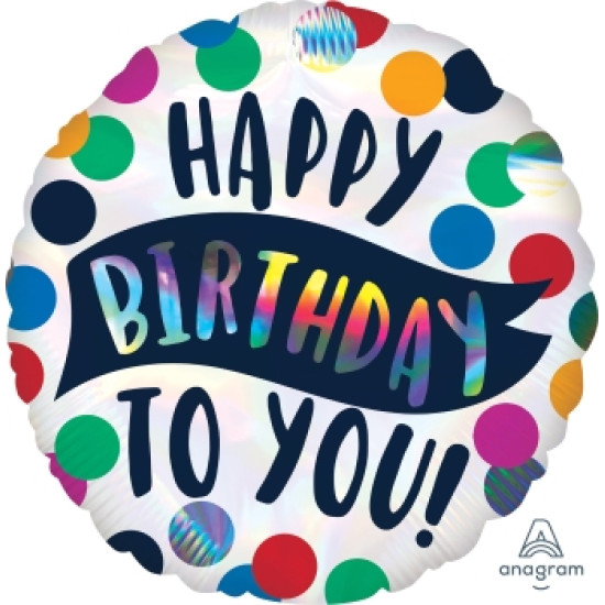 Holo Iridescent Time to Party foil balloon
