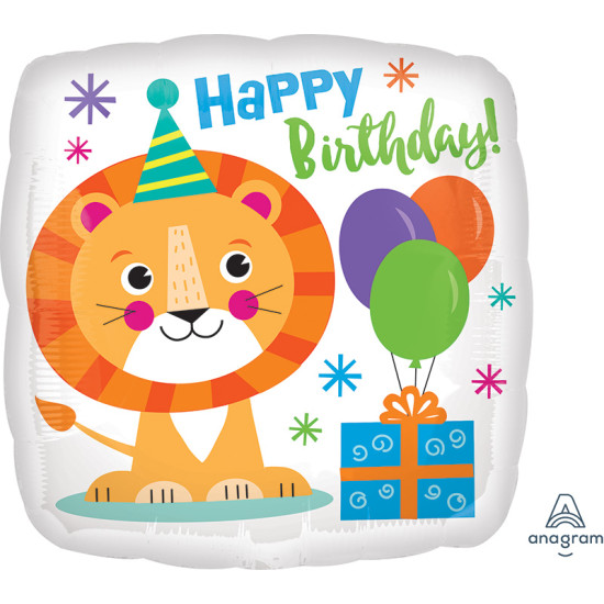 Happy Lion Birthday foil