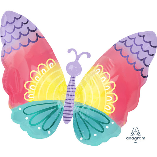 Pastel Tie Dye Butterfly foil balloon