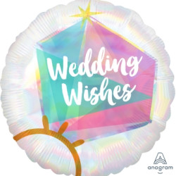 Iridescent Wedding Ring 18 inch foil balloon