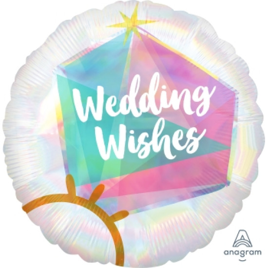 Iridescent Wedding Ring 18 inch foil balloon