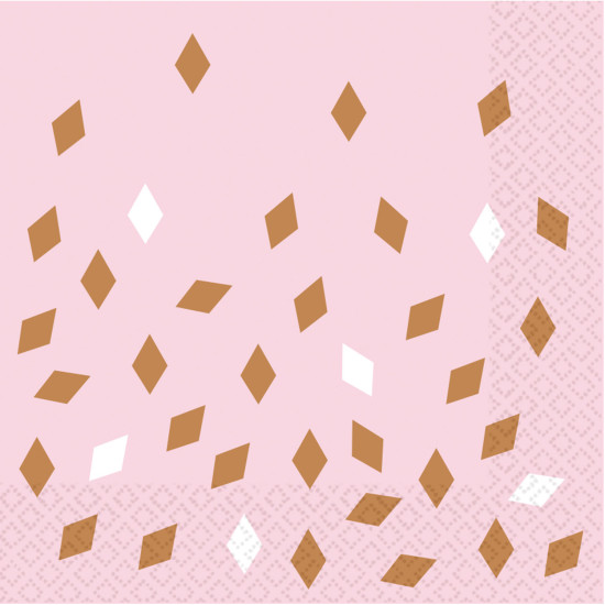 Rose Gold Birthday Napkins 33cm- 16