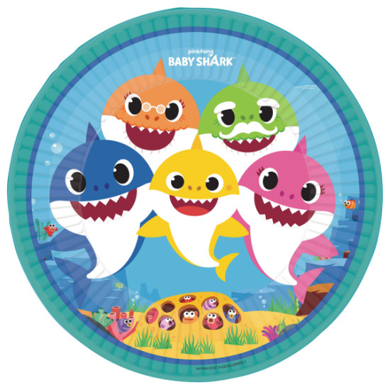 Baby Shark Plates 23cm- 8 plates