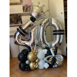 Crown Number Tower-Gold,Silver,Black and White