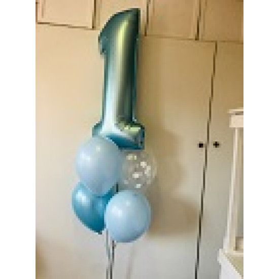 Silk 1 Blue Balloon Bouquet