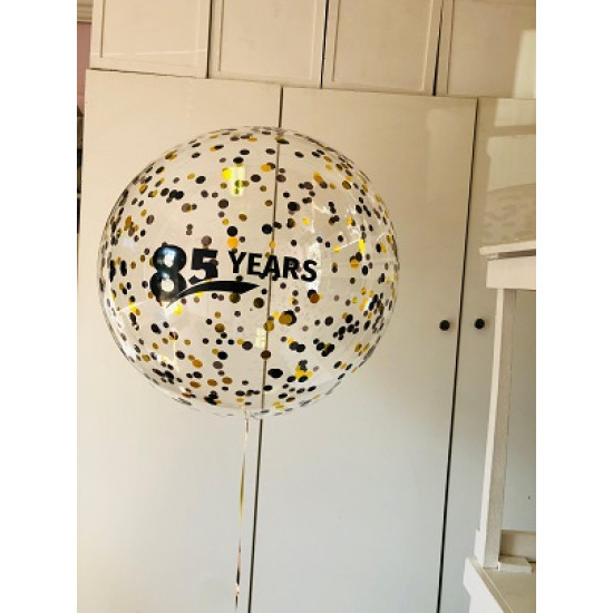 24 Inch Personalized Clear Bubble with Confetti