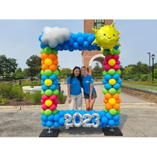 Classic 2x2m Photo Frame-Price includes X2 Super shape foil balloons. (foil letters are additional fee)