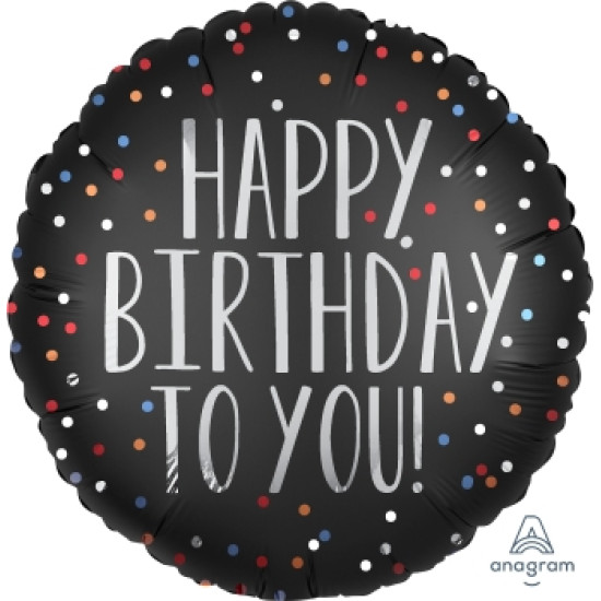 Birthday to You Satin Dots18" foil balloon