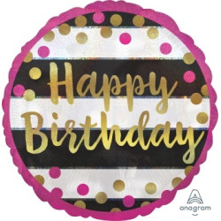 Pink & Gold Holo Birthday 18" Foil