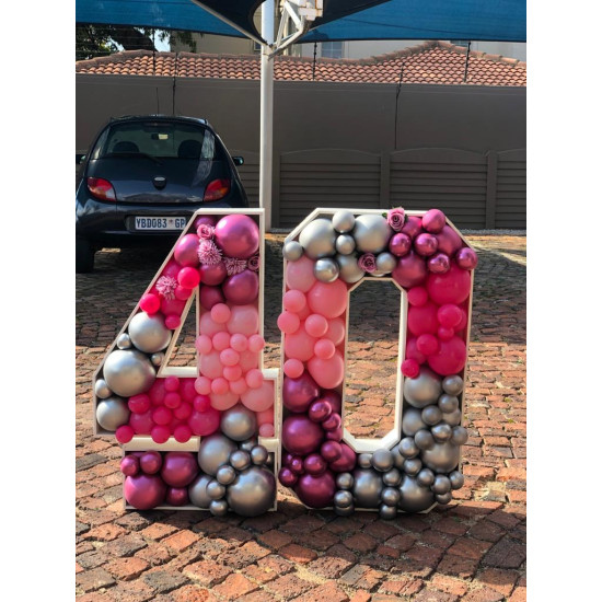 Mosaic Number frame filled with balloons-price is for 1