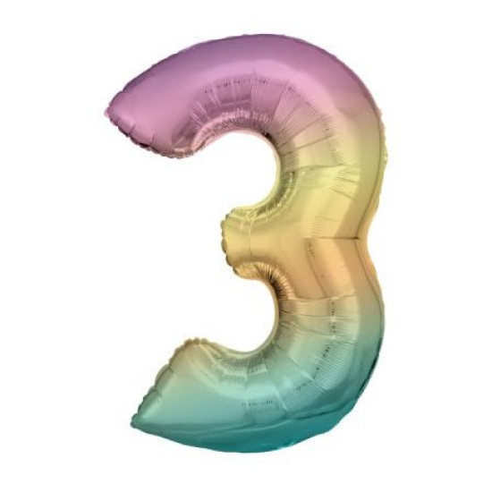 Rainbow Pastel Foil Numbers