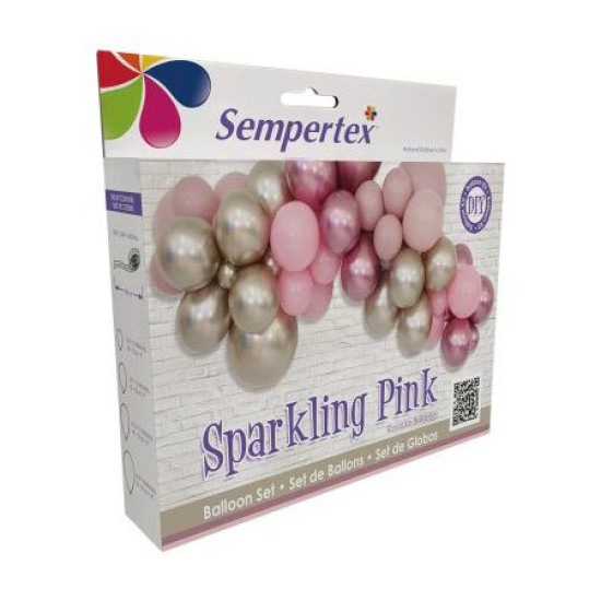 DIY:Sparkling Pink Garland Kit-Uninflated:Please note we do not assist with inflation or Setup on these