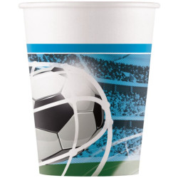 SOCCER FANS PAPER CUPS 200ML-8 in a pack
