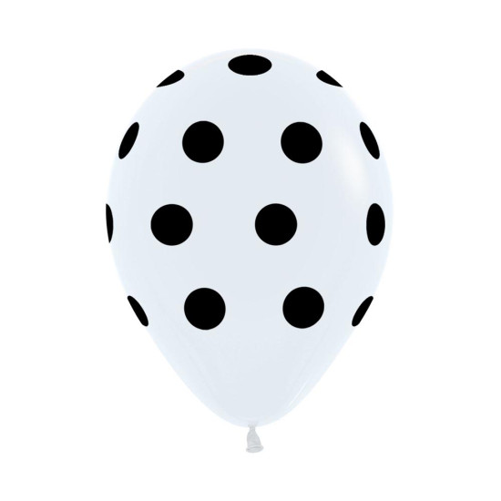 Polka Black on White