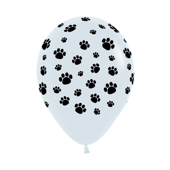 Paw Prints Black on White