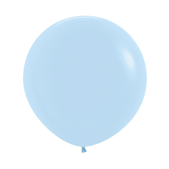 24 Inch:Pastel Matte Blue Round Big